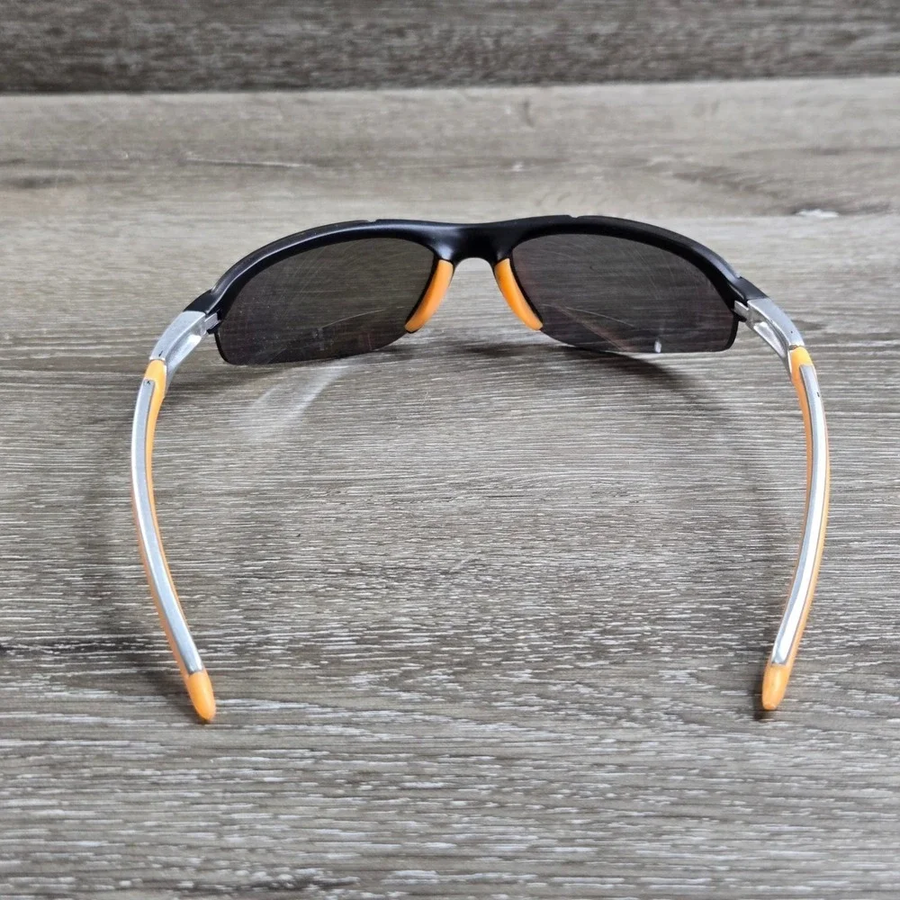 Oxigen 4500 Sport Sunglasses Black Orange Silver Mirror Iridescent Wrap Around